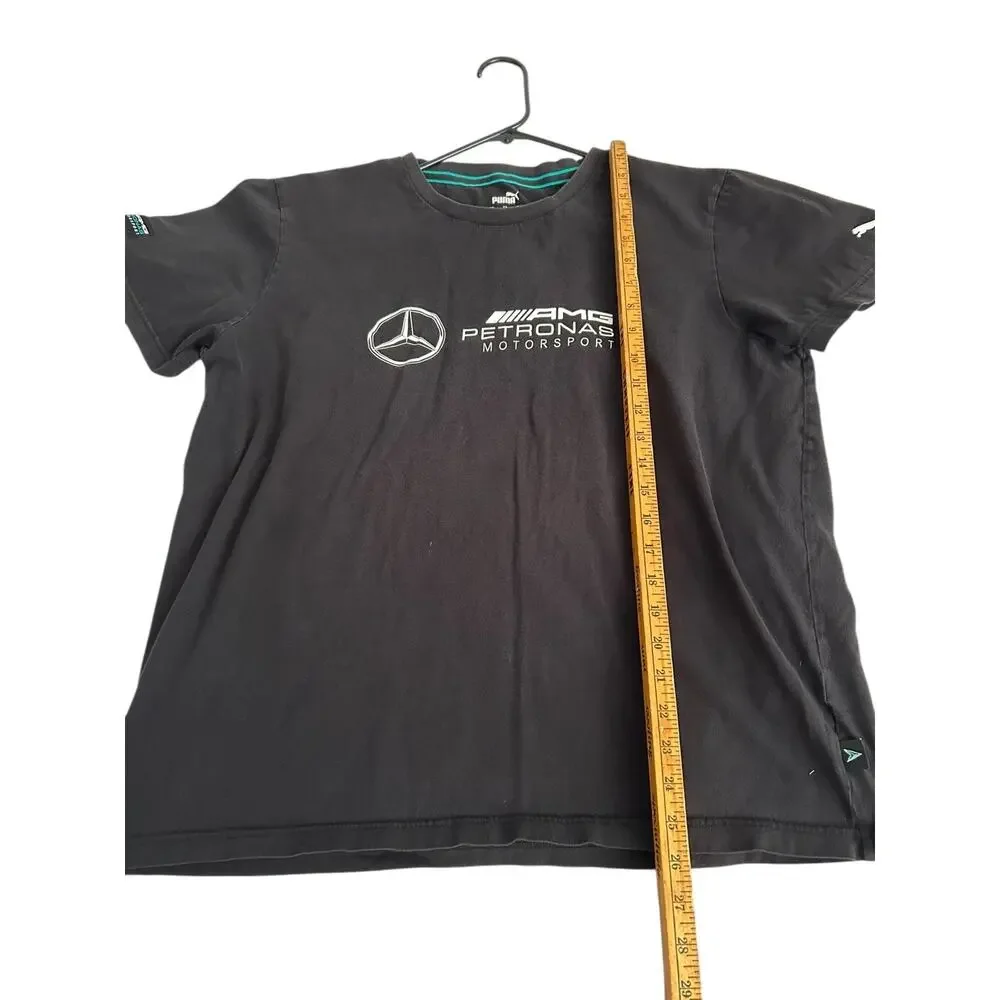 Mercedes Benz AMG Petronas F1 Puma Men's XL Logo T-Shirt - Black/Silver/Green